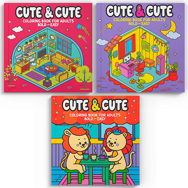 Livro Coleção Cute & Cute Coloring Book for Adults Specia...