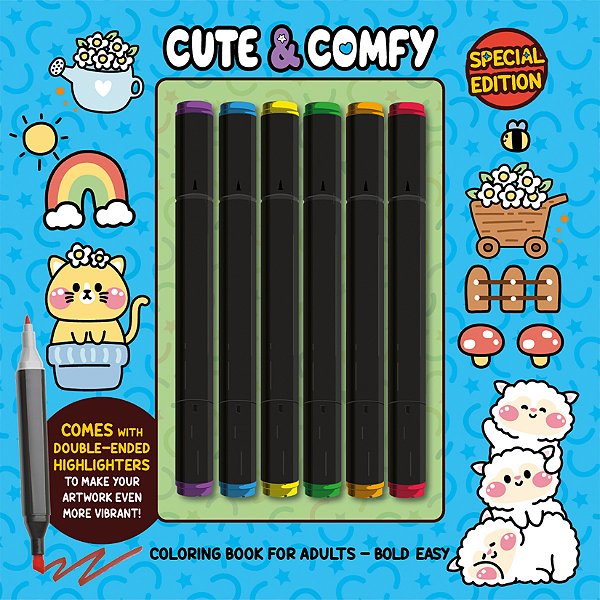 Livro Cute & Comfy Coloring Book for Adults - Bold Easy -...