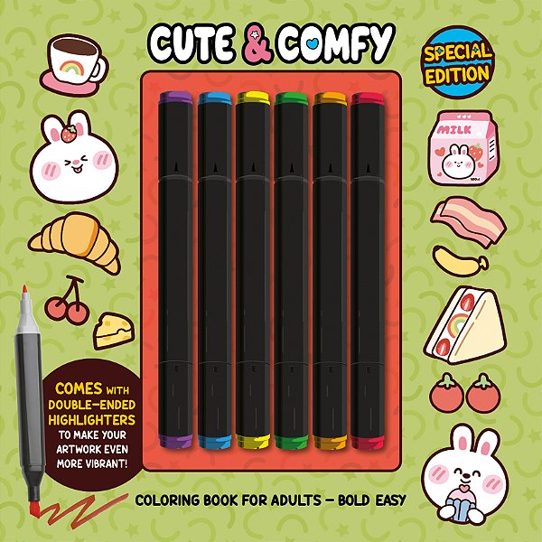 Livro Cute & comfy Coloring Book for Adults - Bold Easy -...