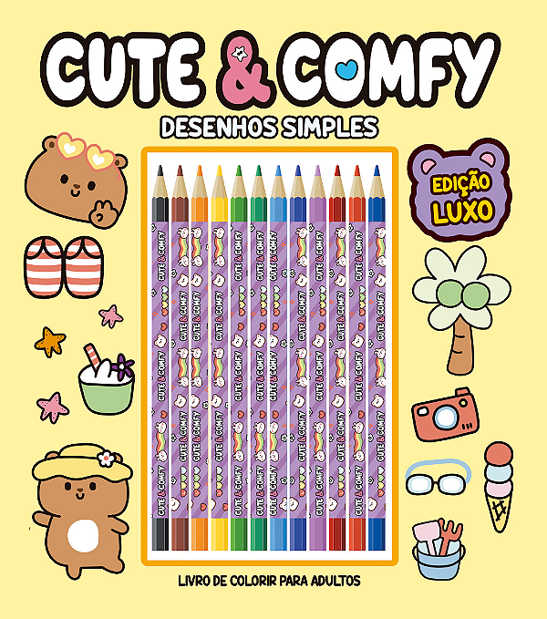 Livro Cute & Comfy Desenhos Simples - Edição de Luxo - 12...