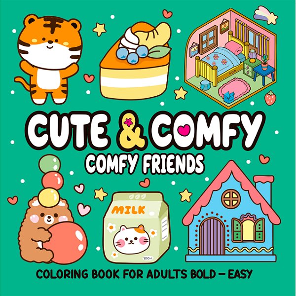 Livro Cute & Comfy Coloring Book for Adult Bold Easy - Co...