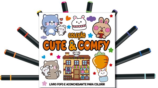 Livro Cute & Comfy Coloring Book for Adults Edição 5 - Bo...