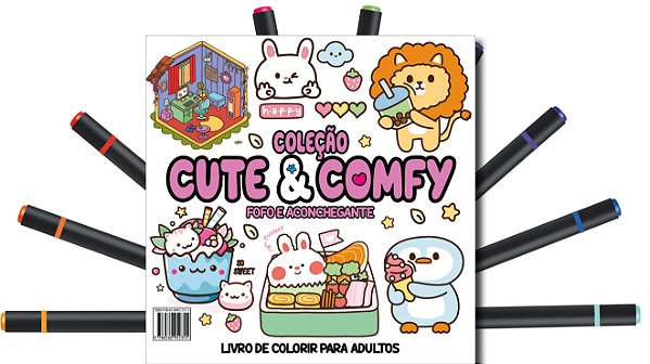 Livro Cute & Comfy Coloring Book for Adults Edição 4 - Bo...