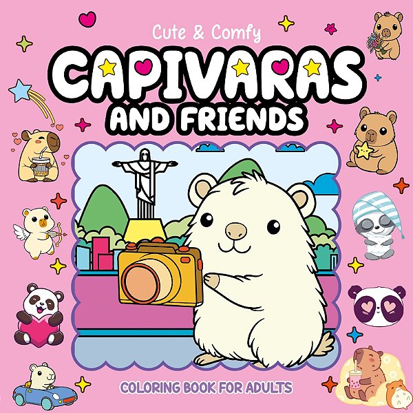 Livro Cute & Comfy - Coloring Book For Adults - Capivaras...