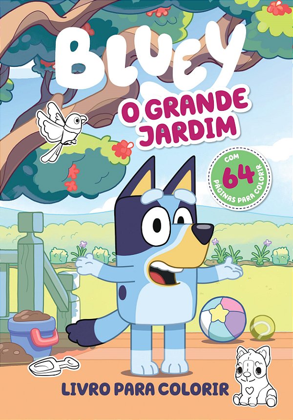 Livro Bluey - Livro para colorir - O grande jardim