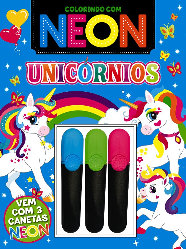 Livro Colorindo com neon - Unicórnios