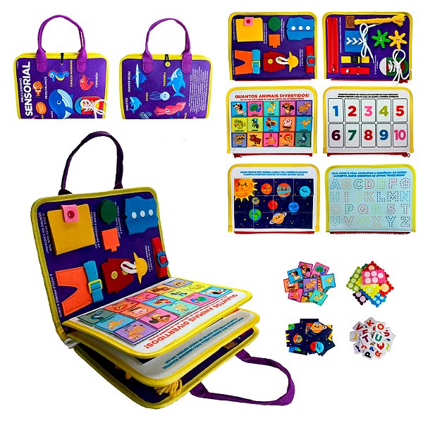 Livro Livro Educativo Montessori: Meu Livrinho Sensorial Maleta...
