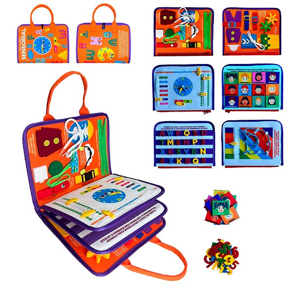 Livro Livro Educativo Montessori: Meu Livrinho Sensorial Maleta...