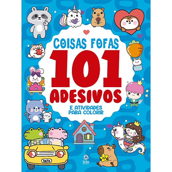 Livro 101 Adesivos Atividades e Desenhos para Colorir Coisas Fo...
