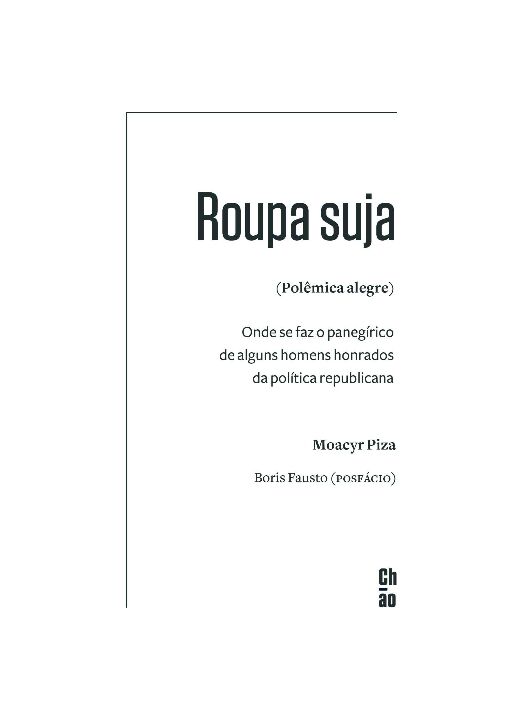 Livro Roupa suja (polêmica alegre): onde se faz o panegír...