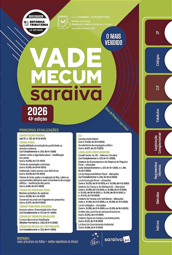 Livro Vade Mecum Saraiva Tradicional - 41ª Edição 2026