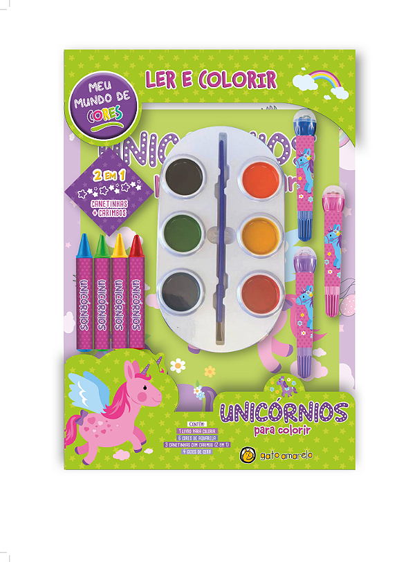 Livro Meu mundo de cores - unicornios para colorir: meu mundo d...