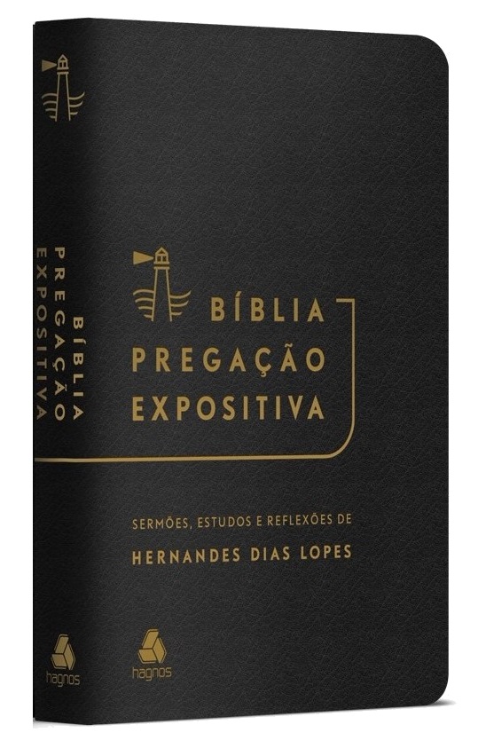 Livro Bíblia Pregação Expositiva | RA |PU luxo preto
