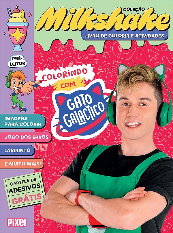 Livro Colorindo com gato galactico - coleção milkshake: p...
