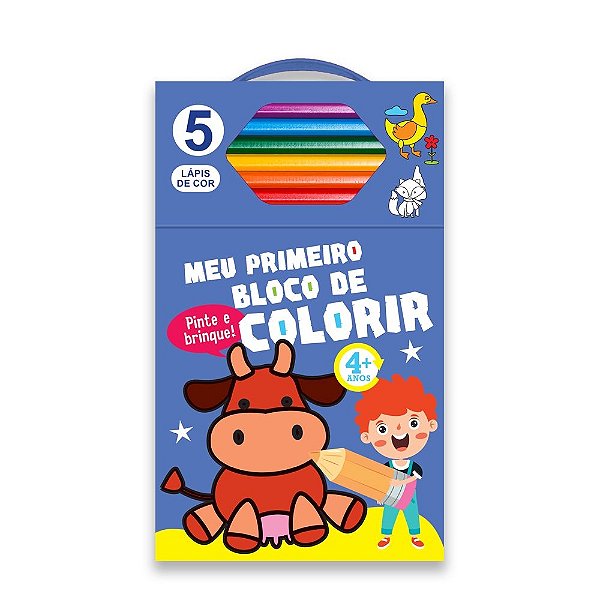 Livro Meu Primeiro Bloco De Colorir Azul 4+