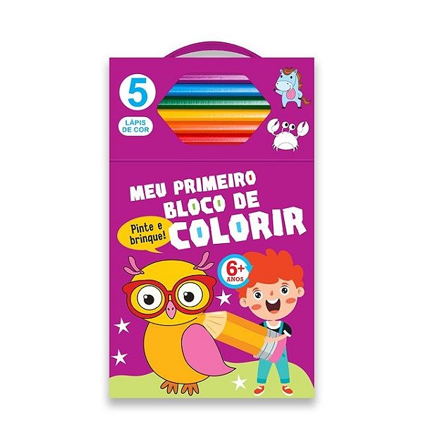 Livro Meu Primeiro Bloco De Colorir Roxo 6+