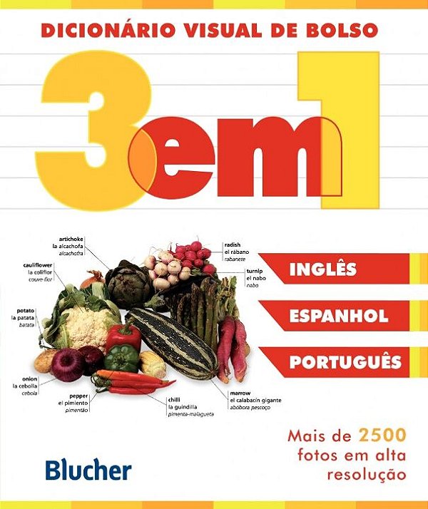 Livro Dicionário visual de bolso - 3 em 1: inglês/espanho...