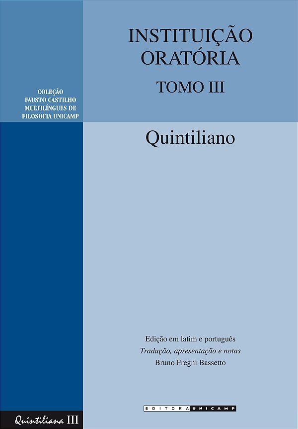 Livro Instituição oratória: tomo III
