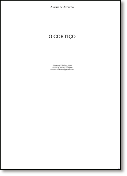 Livro O Cortico - Colecao Classicos Da Literatura Brasileira - ...
