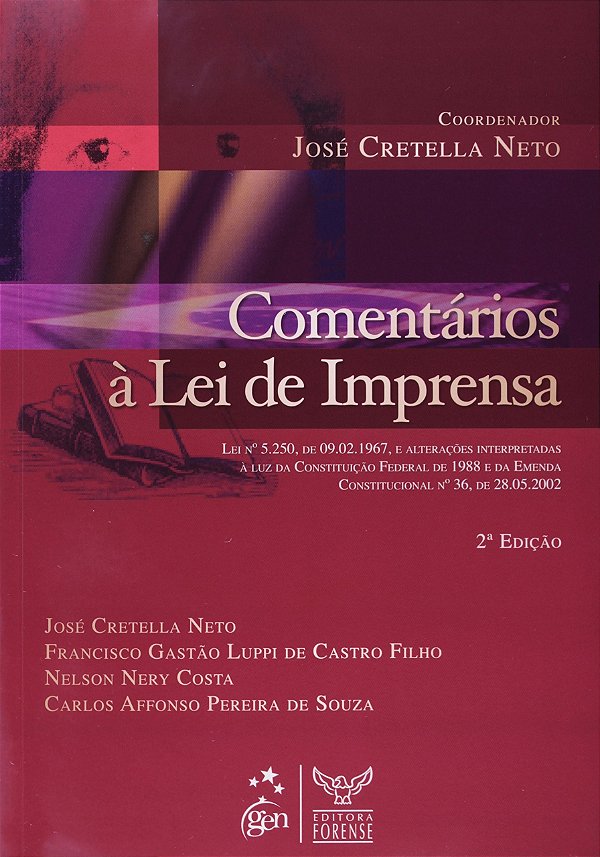 Livro Comentários à lei de imprensa