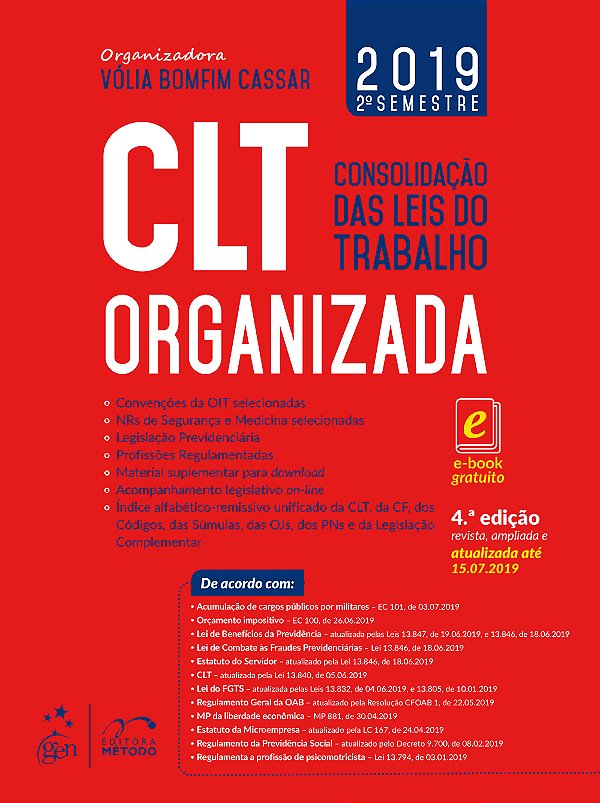 Livro CLT Organizada - Consolidação das Leis do Trabalho:...