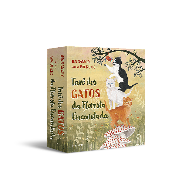 Livro Tarô dos gatos da floresta encantada - caixa com li...