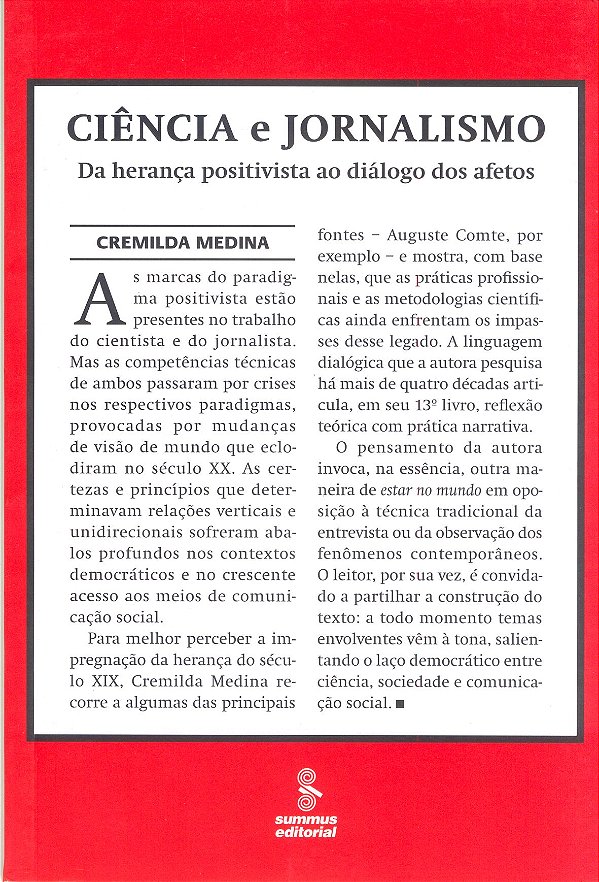Livro Ciência E Jornalismo: Da Herança Positivista Ao Diálogo D...