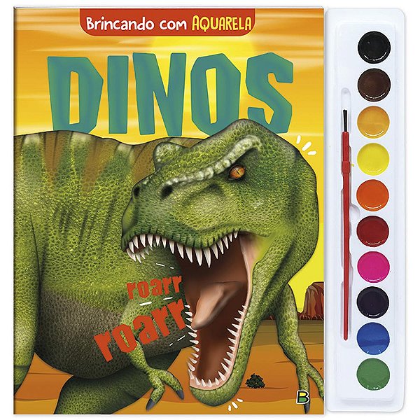 Livro Brincando com Aquarela: Dinos