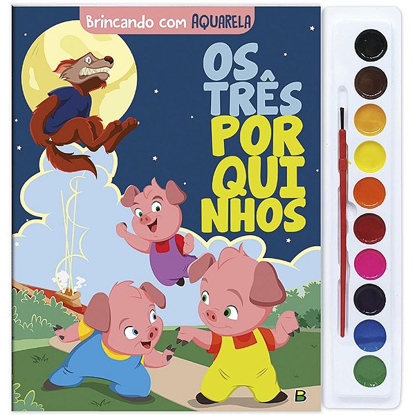 Livro Brincando com Aquarela: Os Três Porquinhos