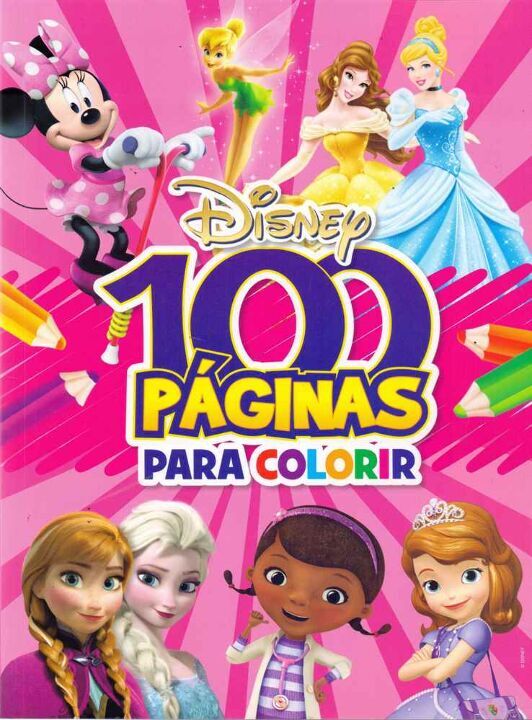 Livro Disney - 100 Páginas Para Colorir - Meninas