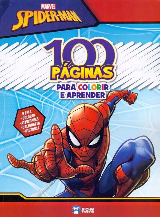 Livro Marvel Spider-Man - 100 Paginas Para Colorir E Apre...