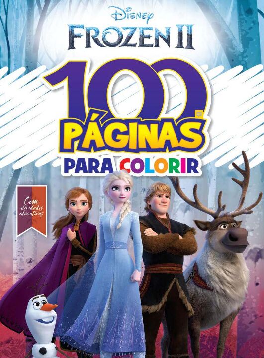 Livro 100 Paginas Para Colorir Disney Frozen 2