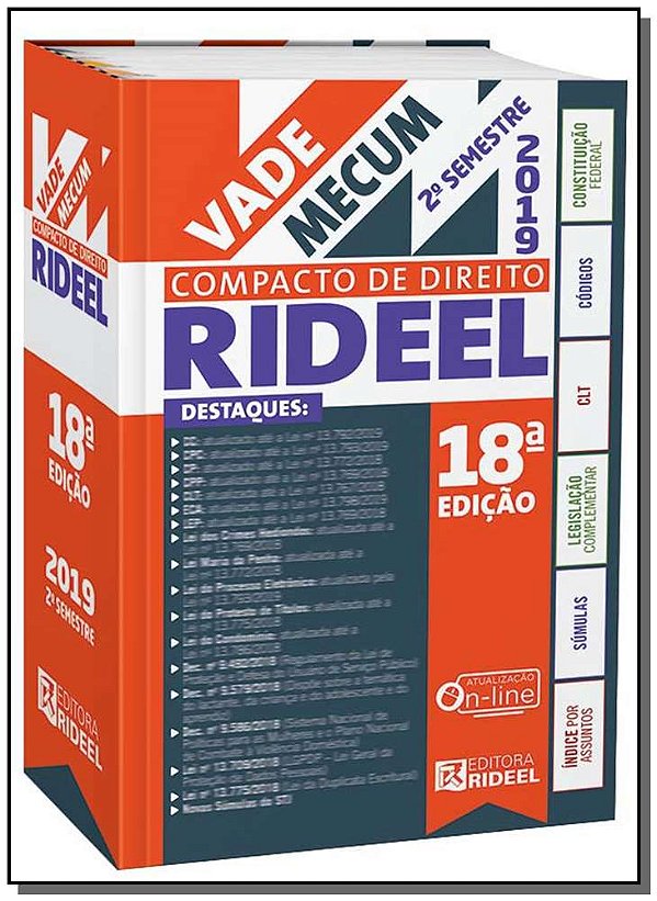 Livro Vade Mecum Compacto De Direito - 18Ed/19