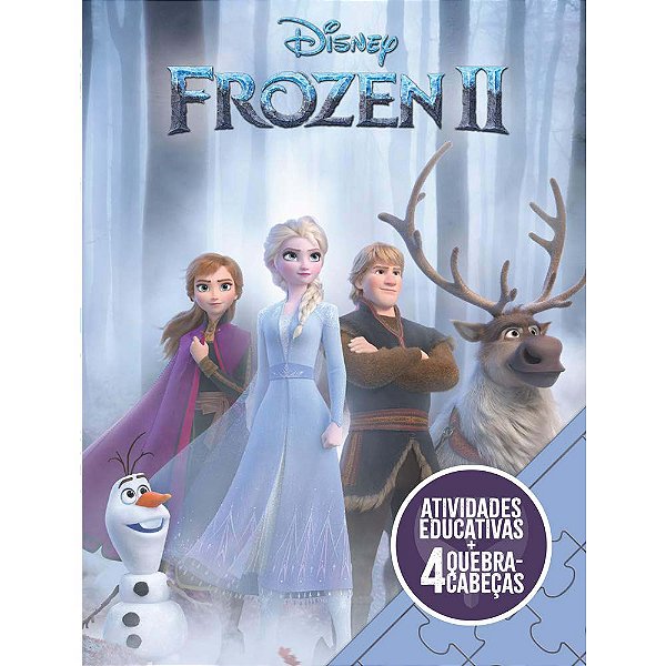 Livro Kit Atividades E 4 Quebra Cabeças Frozen 2