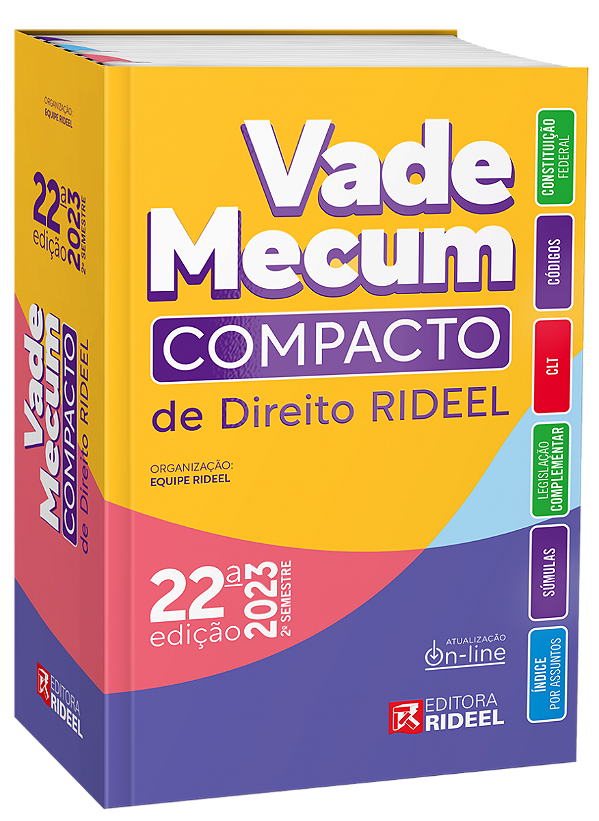 Livro Vade Mecum Compacto De Direito Rideel - 22Ed/23