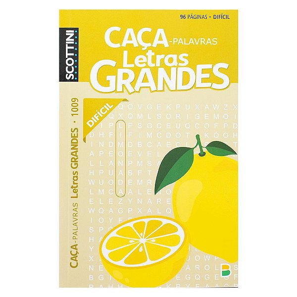 Livro Scottini Caça-palavras Letras Grandes (96p) N.1009 (Difíc...