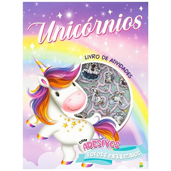 Livro Livro de Atividades + Adesivos Metalizados: Unicórnios