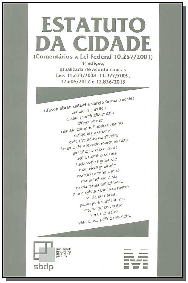 Livro Estatuto da cidade (Sbdp) - 4 ed./2014