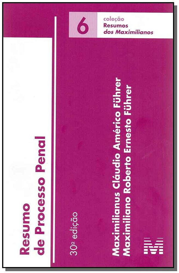 Livro Resumo (06) processo penal - 30 ed./2017 (Volume 6)