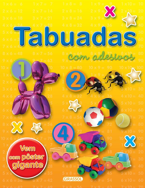 Livro Tabuadas com Adesivos (Capa Amarela)
