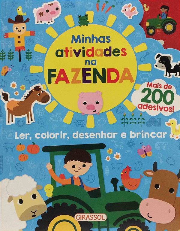 Livro Minhas Atividades na Fazenda - Ler, Colorir, Desenh...