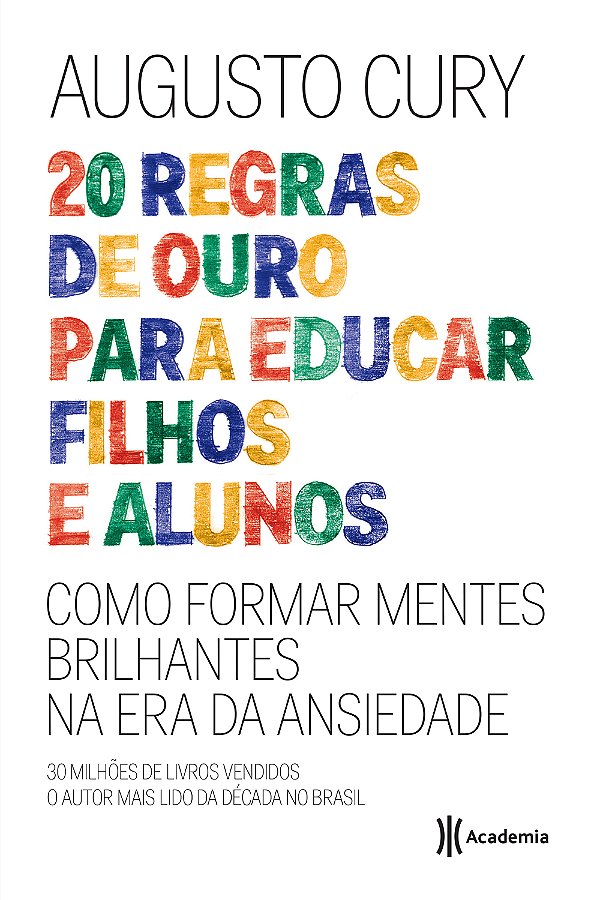 Livro 20 regras de ouro para educar filhos e alunos