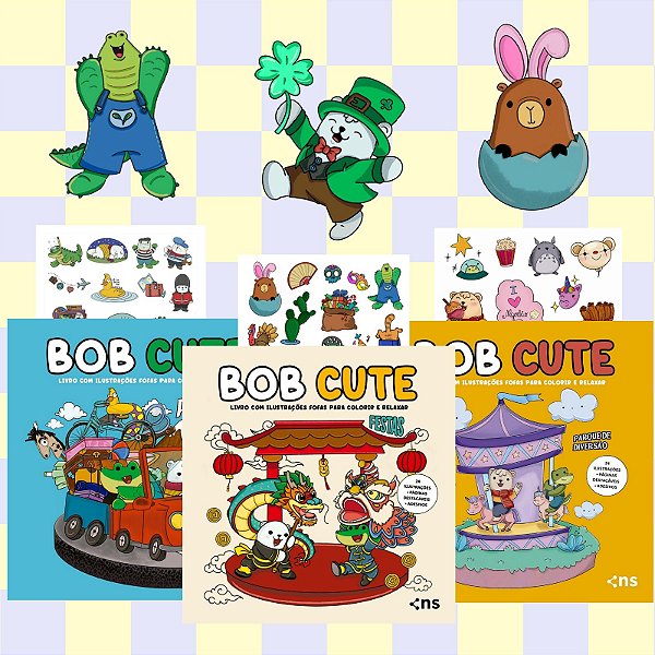 Livro Kit Bob Cute - Férias + Parque De Diversão + Festas