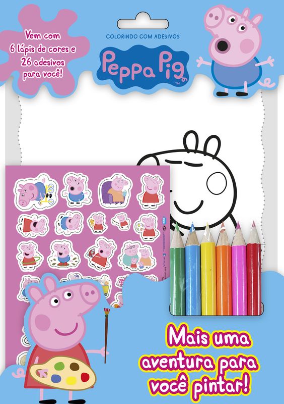 Livro Peppa Pig - Colorindo com adesivos