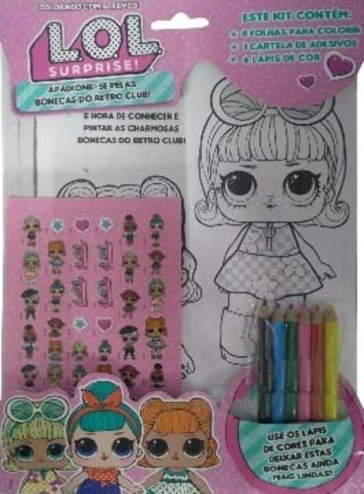 Livro L.O.L. Surprise! Colorindo com adesivos