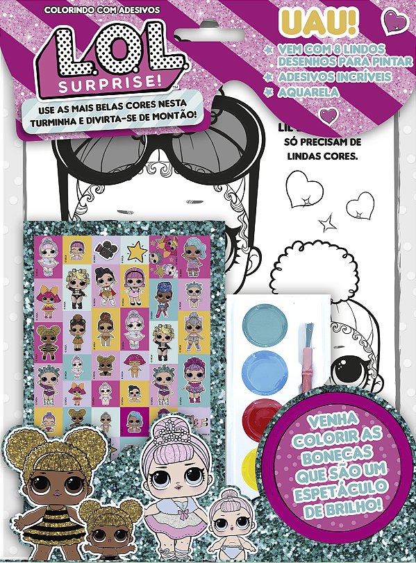 Livro L.O.L. Surprise! Colorindo com adesivos