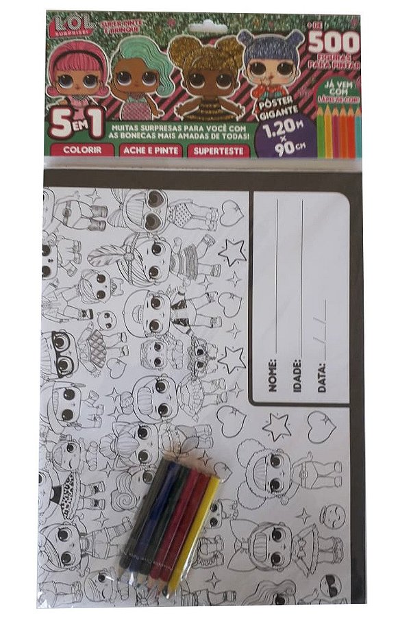 Livro Lol Surprise Super Pinte e Brinque: Pôster Gigante