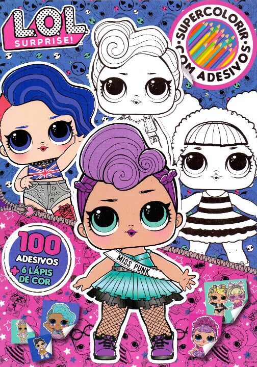 Livro L.O.L. Surprise! Super colorir com adesivos
