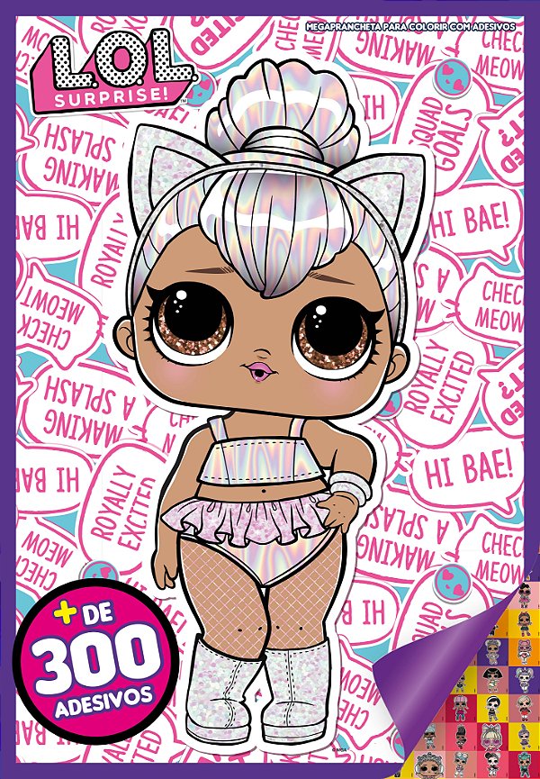 Livro L.O.L. Surprise! Mega prancheta para colorir com ad...