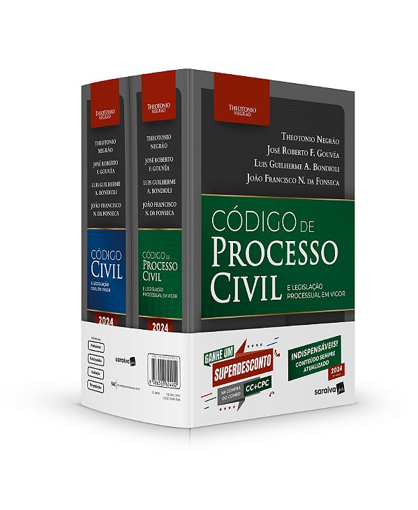 Livro Combo TN - Código civil e Código processo civil